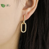 925 Silver Square Pendant Earrings & Hoops Set