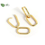 925 Silver Square Pendant Earrings & Hoops Set
