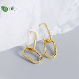 925 Silver Square Pendant Earrings & Hoops Set