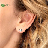 Square Geometry CZ Crystal Stud Earrings for Women