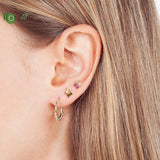 Square Geometry CZ Crystal Stud Earrings for Women