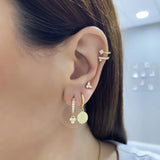 925 Silver Star Water Drop Zircon Hoop Earrings for Women