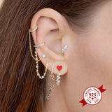 Colorful Enamel Heart Hoop Earrings - Sterling Silver