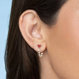 Colorful Enamel Heart Hoop Earrings - Sterling Silver