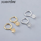 925 Silver Fishbone Pendant & 24K Silver Hoop Earrings Set