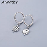 925 Silver Fishbone Pendant & 24K Silver Hoop Earrings Set