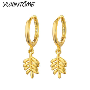 925 Silver Fishbone Pendant & 24K Silver Hoop Earrings Set