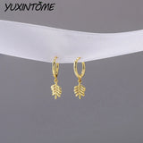 925 Silver Fishbone Pendant & 24K Silver Hoop Earrings Set