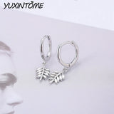 925 Silver Fishbone Pendant & 24K Silver Hoop Earrings Set