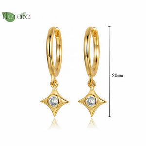 925 Silver Vintage Hoop Earrings Minimalist Party Jewelry