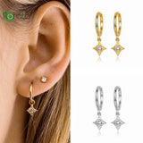 925 Silver Vintage Hoop Earrings Minimalist Party Jewelry