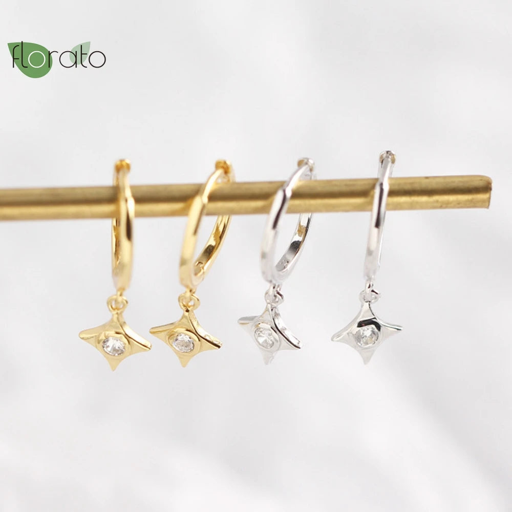 925 Silver Vintage Hoop Earrings Minimalist Party Jewelry