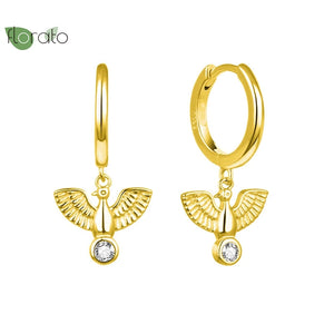 Vintage Butterfly Earrings 925 Silver Animal Hoop Jewelry Gift