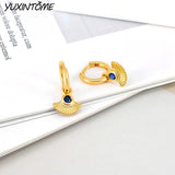 Vintage Fan 24K Earrings Pendants Hoop Earrings for Women