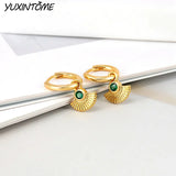 Vintage Fan 24K Earrings Pendants Hoop Earrings for Women