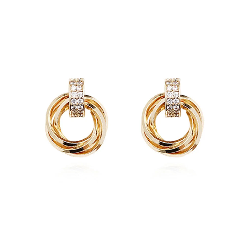 925 Silver Needle Vintage Geometric Earrings Wedding Jewelry