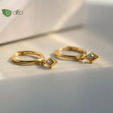 925 Silver Vintage CZ Hoop Earrings for Women