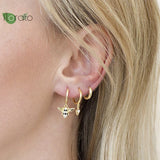 925 Silver Vintage CZ Hoop Earrings for Women
