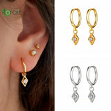 925 Silver Vintage CZ Hoop Earrings for Women