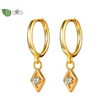 925 Silver Vintage CZ Hoop Earrings for Women