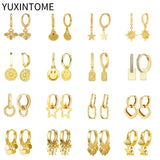 Vintage Geometric Star Tassel Hoop Earrings