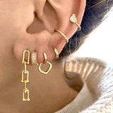 Vintage Geometric Star Tassel Hoop Earrings
