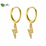 925 Silver Vintage Lightning Earrings Hoop Jewelry