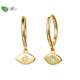925 Silver Evil Eye Hoop Earrings Wedding Jewelry