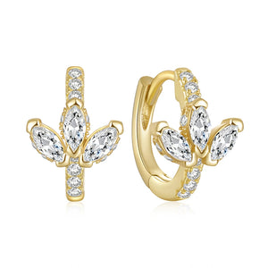 Vintage Hoop Earrings CZ Zircon Dangle Earrings
