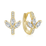 Vintage Hoop Earrings CZ Zircon Dangle Earrings