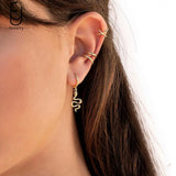 Vintage Snake Earrings Round Ear Clips Punk Style Hoop Earrings