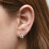 Vintage Snake Earrings Round Ear Clips Punk Style Hoop Earrings