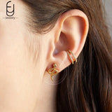Vintage Snake Earrings Round Ear Clips Punk Style Hoop Earrings