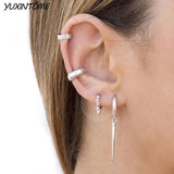 925 Silver Spike Earring Hoop Punk Rivet 8mm