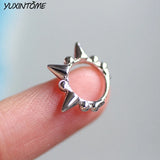 925 Silver Spike Earring Hoop Punk Rivet 8mm