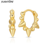 925 Silver Spike Earring Hoop Punk Rivet 8mm