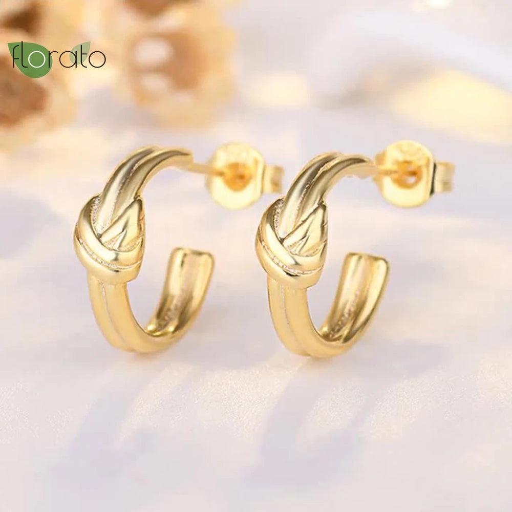 Vintage Twist Knot 18K Earrings for Women