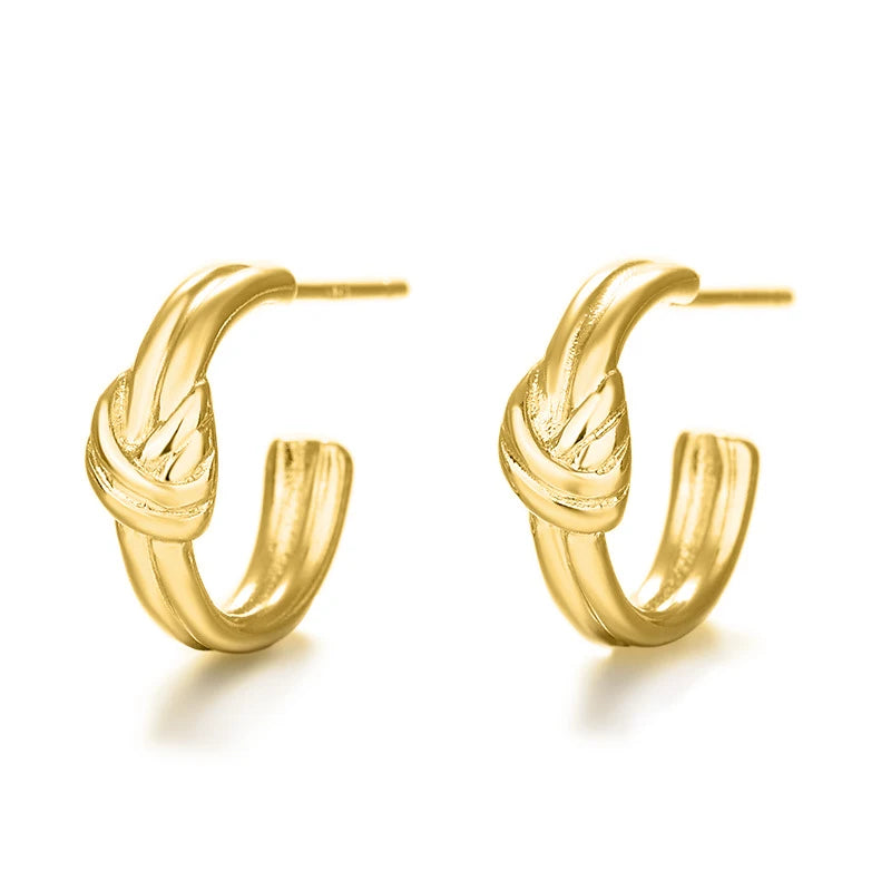 Vintage Twist Knot 18K Earrings for Women