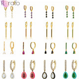 925 Silver Water Drop Zircon Hoop Earrings Crystal Jewelry