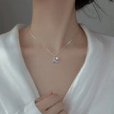 925 Silver Wedding Pearl Fish Tail Pendant Necklace