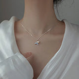 925 Silver Wedding Pearl Fish Tail Pendant Necklace