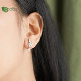 925 Silver CZ Crystal Water Drop Earrings