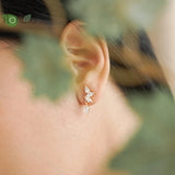 925 Silver CZ Crystal Water Drop Earrings