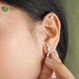 925 Silver CZ Crystal Water Drop Earrings