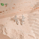 925 Silver CZ Crystal Water Drop Earrings