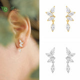 925 Silver CZ Crystal Water Drop Earrings