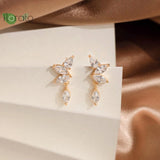 925 Silver CZ Crystal Water Drop Earrings
