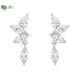 925 Silver CZ Crystal Water Drop Earrings