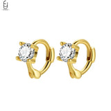 925 Silver Crystal Hoop Earrings Flower Geometry Jewelry