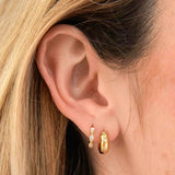 925 Silver Crystal Hoop Earrings Flower Geometry Jewelry
